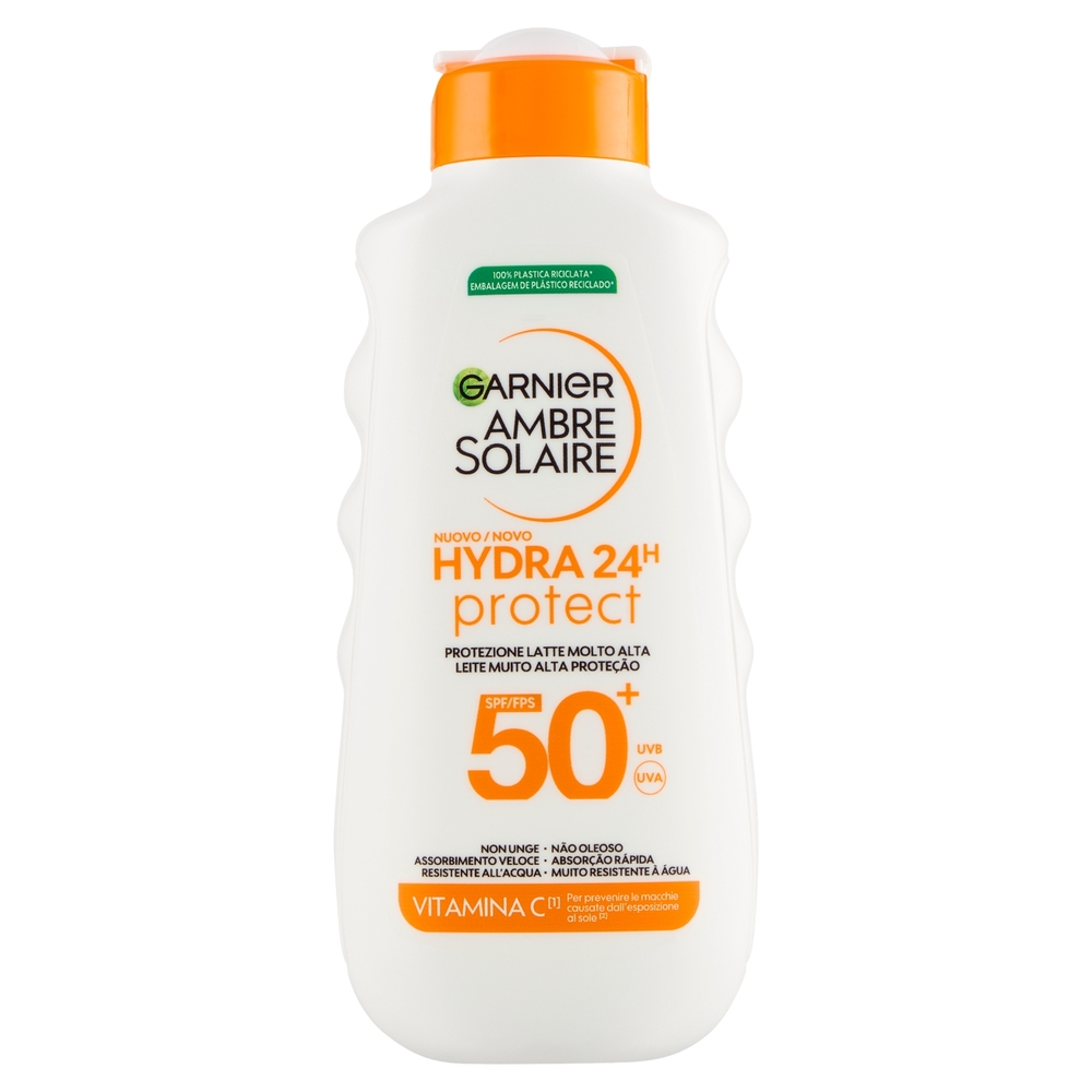 Garnier Ambre Solaire Hydra 24H Protect Protezione Latte Molto Alta SPF50+ 175 ml